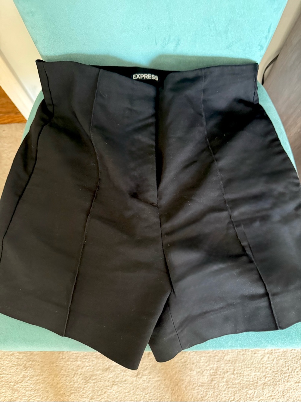 Express Black High-Waist Tailored Skort Shorts